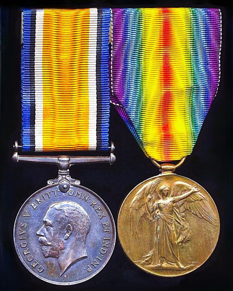 A Welsh Yeoman's confirmed 'Palestine Casualty' 3rd Battle of Gaza / Capture of Beersheba, Great War medal pair: Serjeant Basil Samuel Mercer, 25th (Montgomeryshire and Welsh Horse Yeomanry) Battalion Royal Welch Fusiliers, late Montgomery Yeomanry