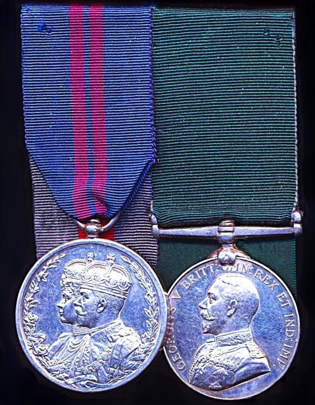 A 'Son of Empire' Delhi Durbar and Volunteer Long Service Medal pair: Volunteer Arthur Frank Connor, 1st Punjab Volunteer Rifles and Indian Police Service
