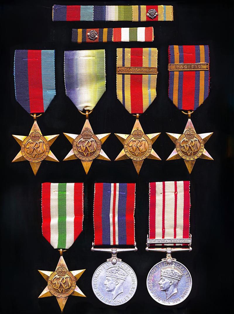 A Wolstanton / Staffordshire & Denbighshire / Wales interest 'Seven-Seas' global Second World War & Post-War South East Asia campaign medal group of 7: Radio OffIcer, Harold Amos, Merchant Navy