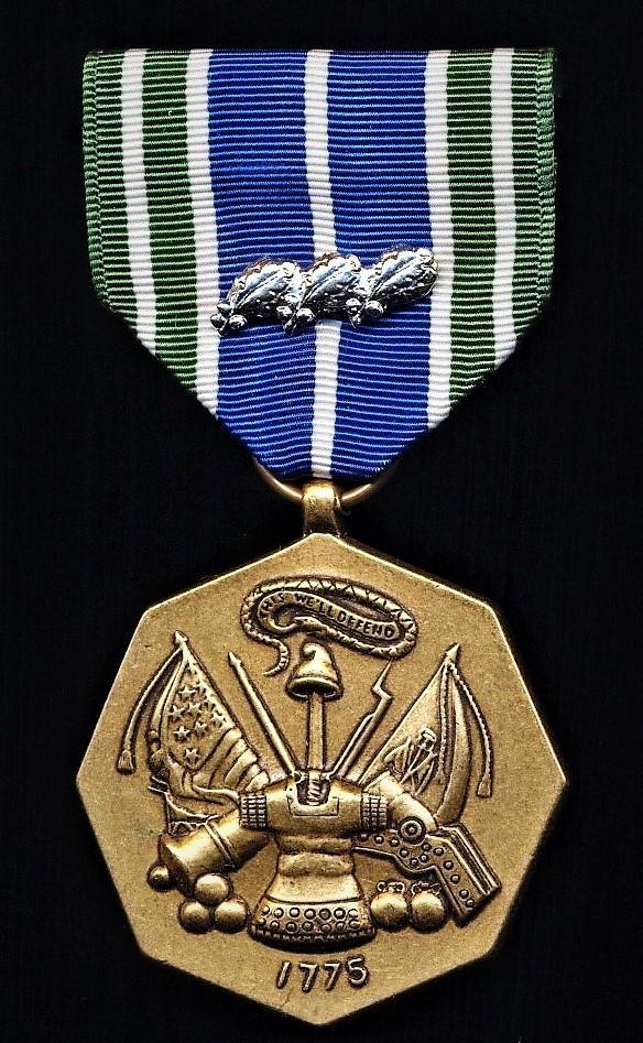United States: Army Achievement Medal (Instituted 1981). With 3 x 'Silver Oakleaf Clusters' n riband