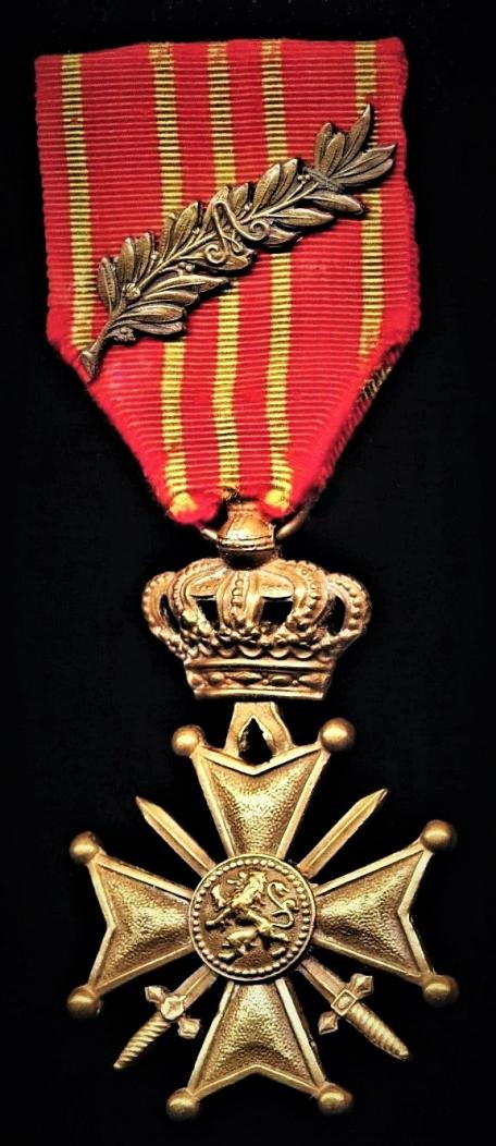Belgium: Cross of War 1914-1918 (Croix De Guerre 1914-1918). With bronze palm with 'A' cypher