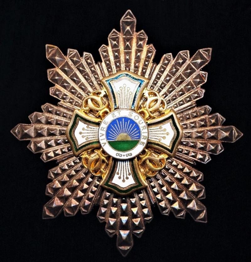 France (Society): Grand Cross breast star with central legend 'Vivre et Sourire Civique'. Silver, gilt & enamel
