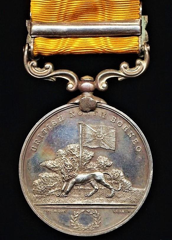 British North Borneo Company Medal 1897-1916. Silver issue with clasp 'Punitive Expedition'
