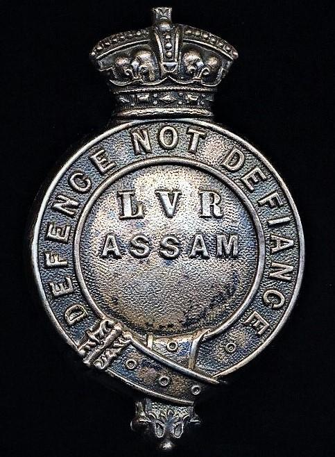 British India: Lakhimpur Volunteer Rifles.Officers cap badge. Silver (Circa 1882-1888)