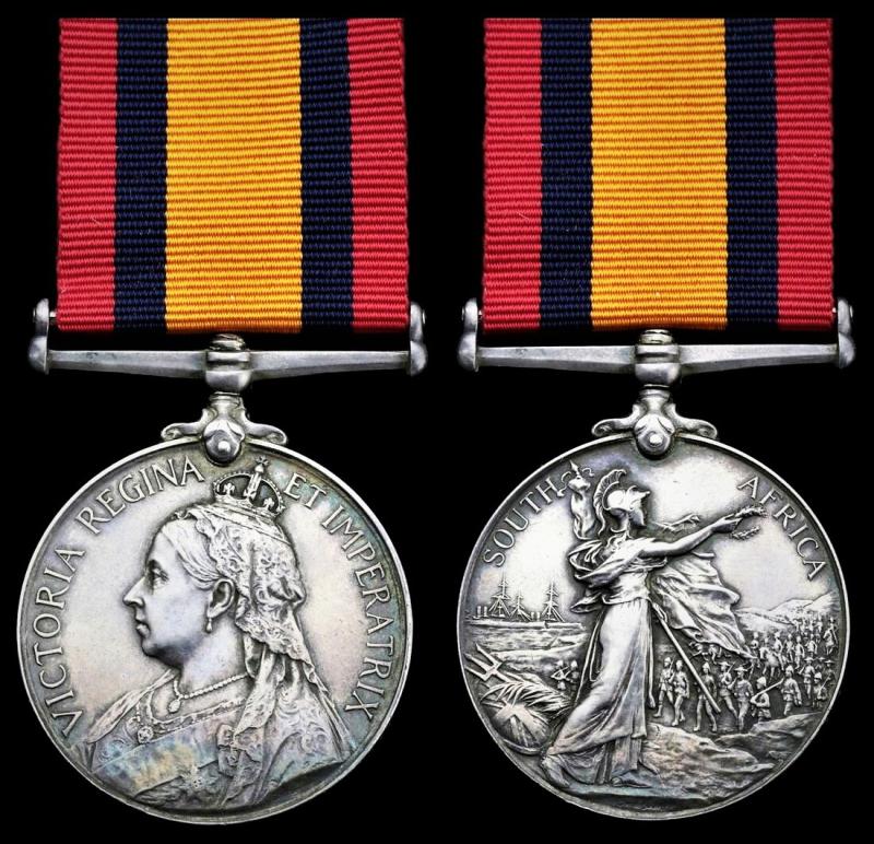 Queens South Africa Medal 1899-1902. No clasp (3591 Pte. J. H. Cattell. Middlesex Regt)