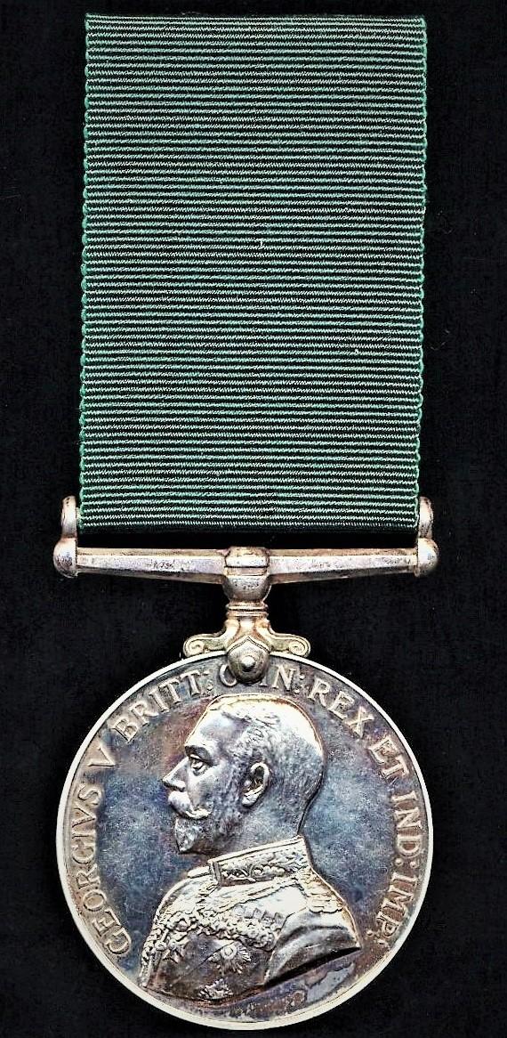 Colonial Auxiliary Forces Long Service Medal: GV issue. Un-named