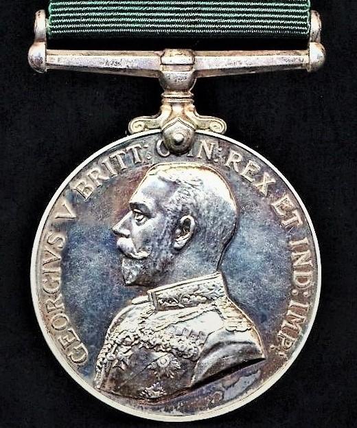 Colonial Auxiliary Forces Long Service Medal: GV issue. Un-named