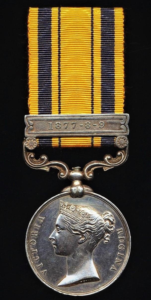 South Africa Medal 1877-1879. With clasp '1877-8-9' (967. Pte E. Toole. 88th Foot)