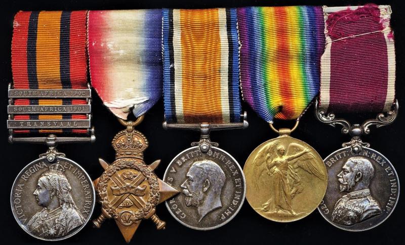 A 'Casualty's' medal group of 5 to a 'Jock' who served pre-war in the infamous British 'Colonial Penal Colony' of Port Blair, Andaman & Nicobar Islands: Sergeant Stephen Mathieson, 1st Battalion Royal Scots Fusiliers
