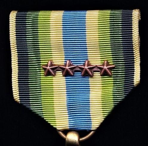 United States: Armed Forces Service Medal (AFSM). With 4 x 'Bronze Stars' emblems