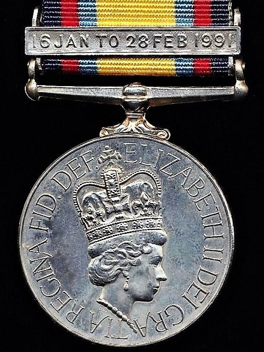 Gulf War Medal 1991. With clasp (Lt S Poonia RCT)