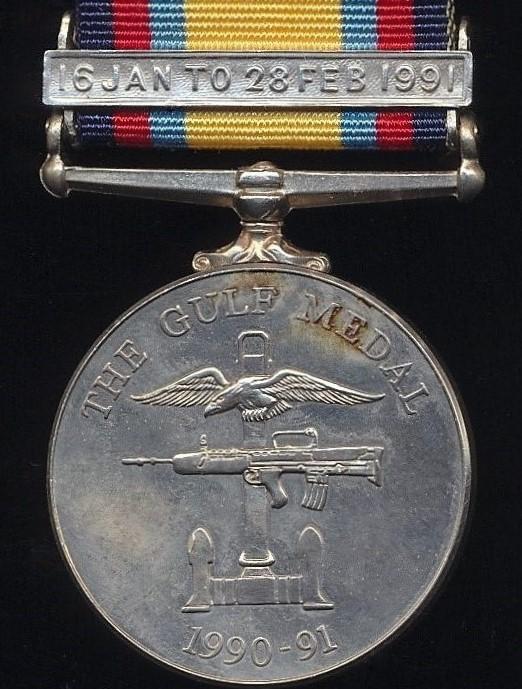 Gulf War Medal 1991. With clasp (Lt S Poonia RCT)
