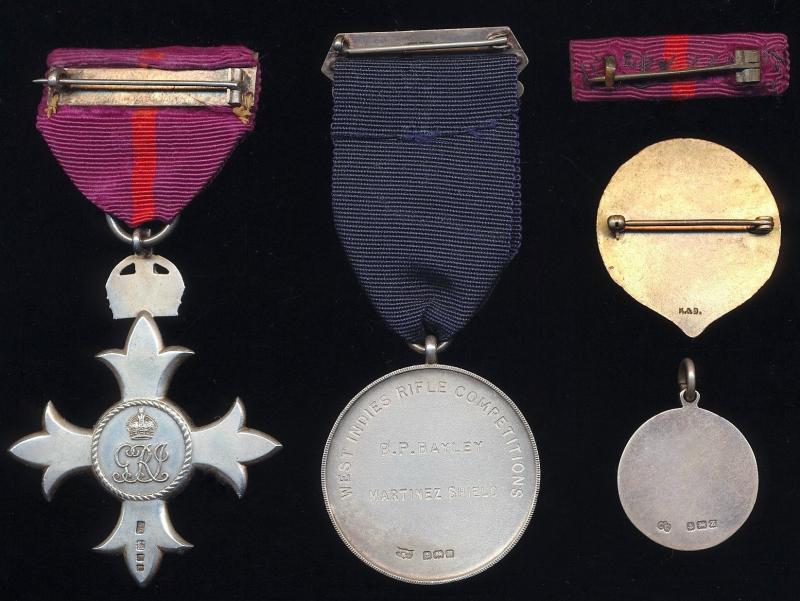 A unique Colonial M.B.E. lot to a former Militia Officer & Pioneer 'Commonwealth Games Medal Winner' from the first ever Commonwealth Games: Captain Bertie Pelham Bayley, M.B.E., British Guiana Militia