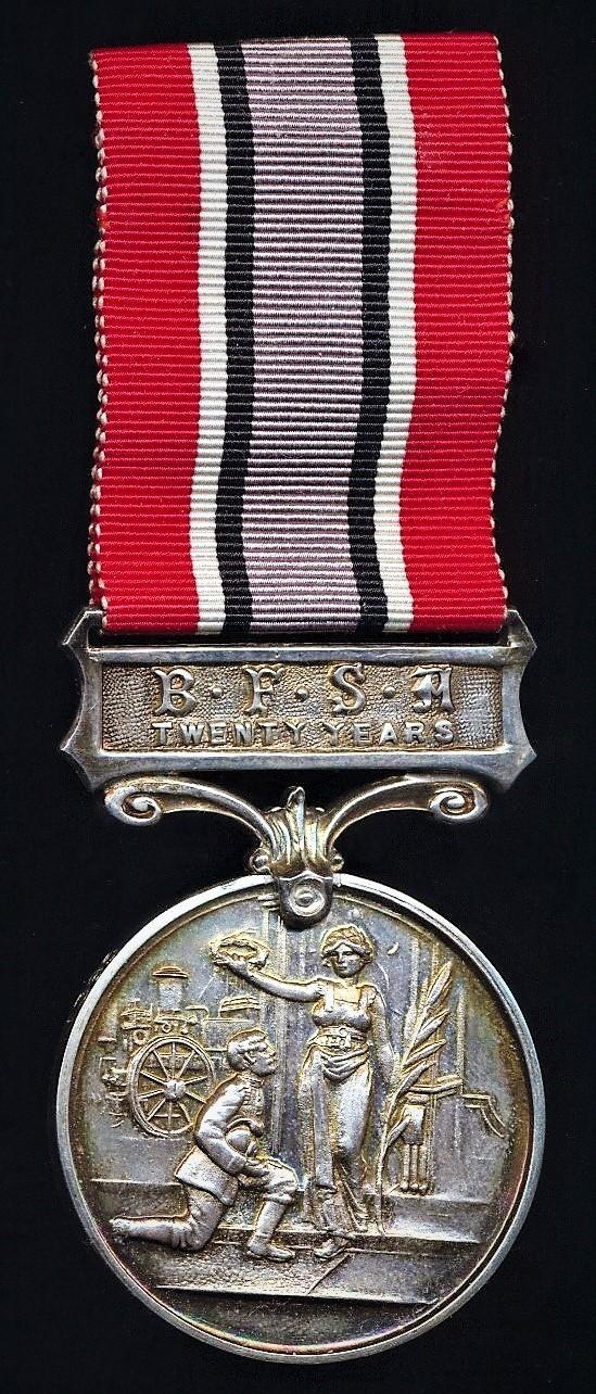 Aberdeen Medals British Fires Services Association. Silver 20 years long service medal with 'B