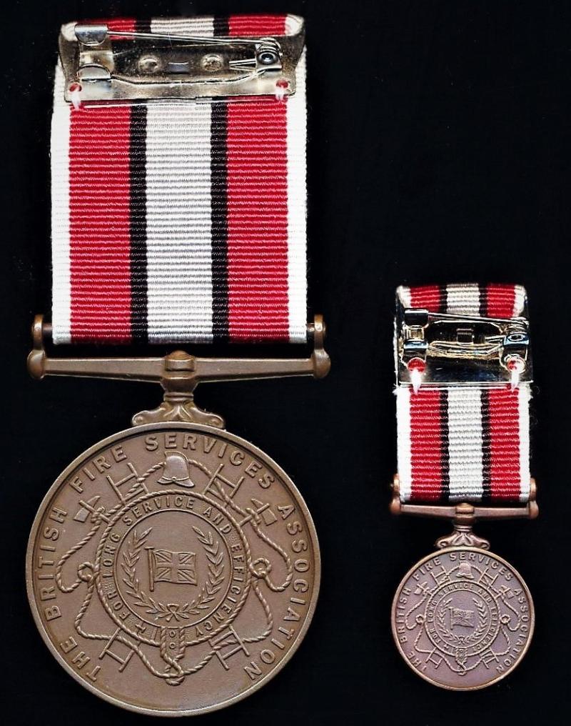 Aberdeen Medals British Fire Services Association. Bronze 10 years long service medal