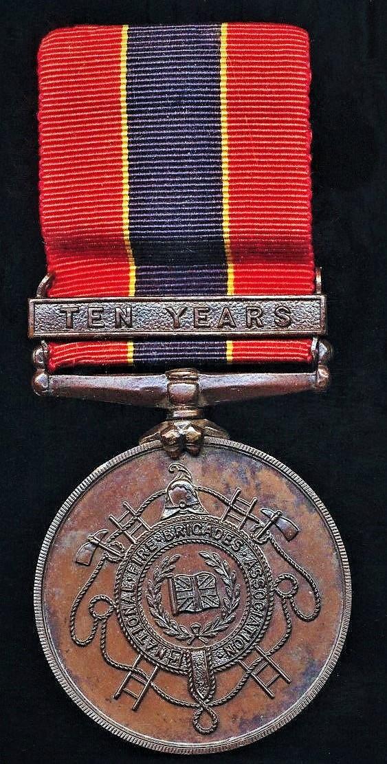 Aberdeen Medals National Fire Brigades Association. Bronze 10 years long service medal, with