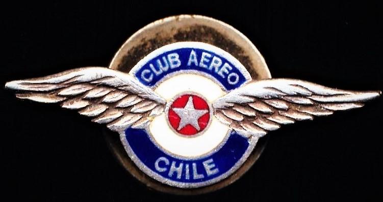 Chile: Club Aero Chile. Aviators numbered enamelled badge