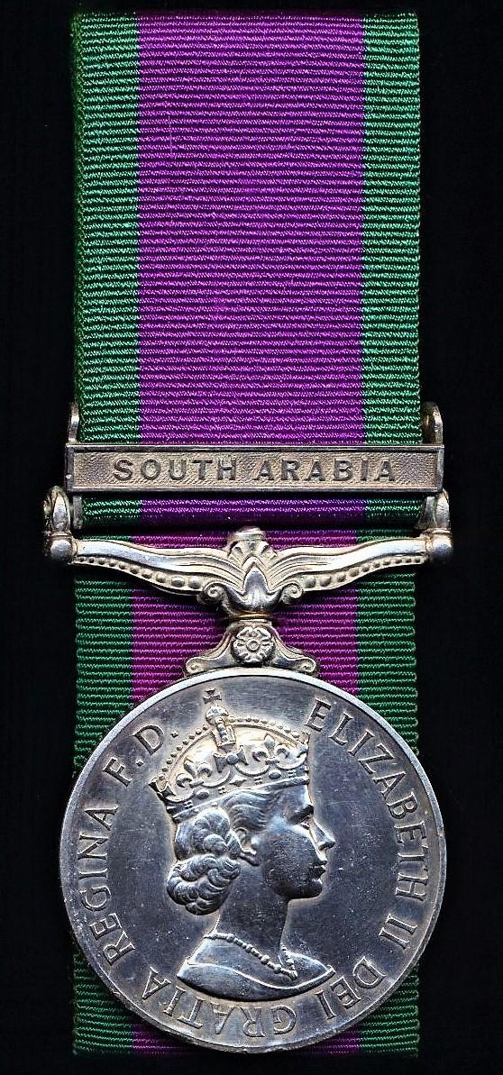 General Service Medal 1962. With clasp 'South Arabia' (24048486 Pte. A. Perkins. A & SH.)