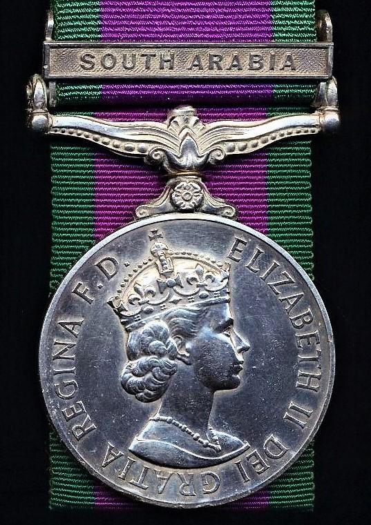 General Service Medal 1962. With clasp 'South Arabia' (24048486 Pte. A. Perkins. A & SH.)