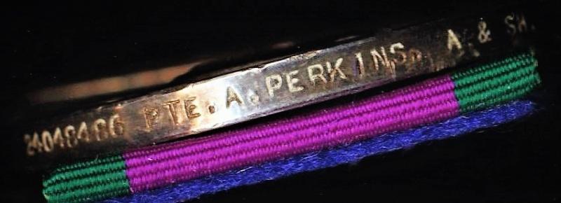 General Service Medal 1962. With clasp 'South Arabia' (24048486 Pte. A. Perkins. A & SH.)