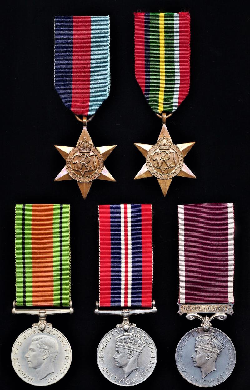 A 'Die Hard' Warrant Officer's 'Battle of Hong Kong' & FEPOW's medal group of 5 to a soldier who later died in captivity at the sinking of the Japanese Hell-Ship 'Lisbon Maru: Colour Sergeant John Thomas Little, 1st Battalion Middlesex Regiment