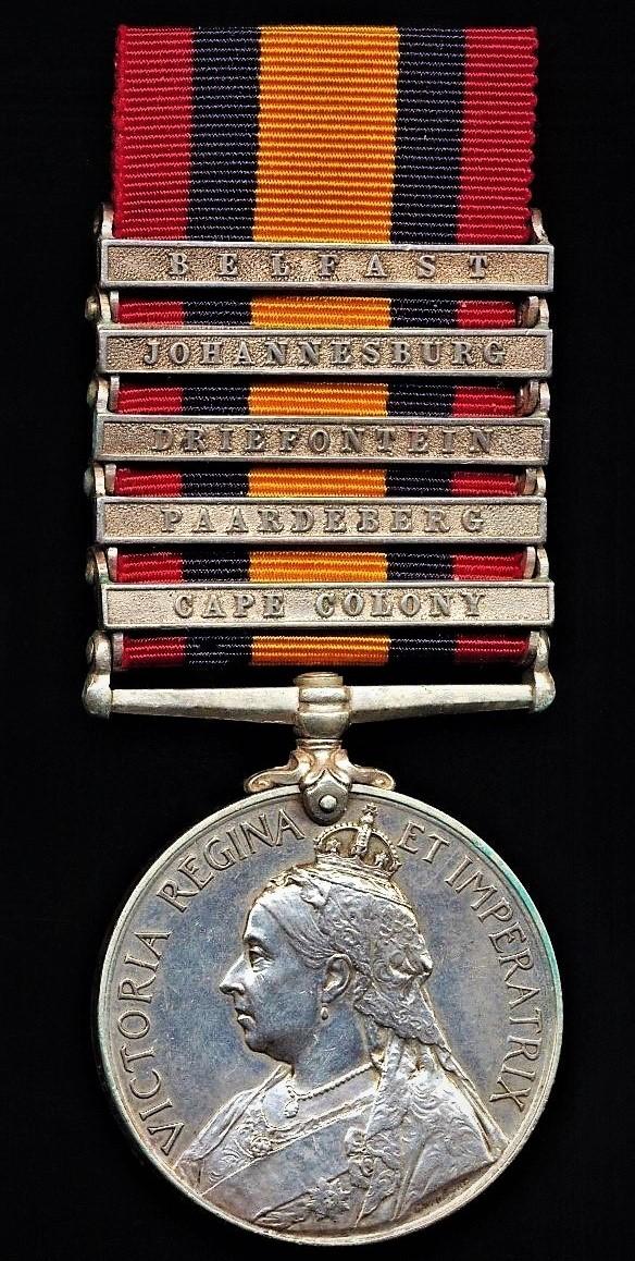 Aberdeen Medals Queens South Africa Medal. Silver issue with 5 x
