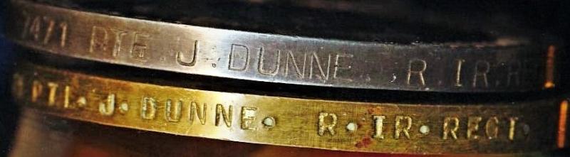 A 1914 Fighting-Irish 'Killed-in-Action' medal group of 3: Private John Dunne, 2nd Battalion Royal Irish Regiment