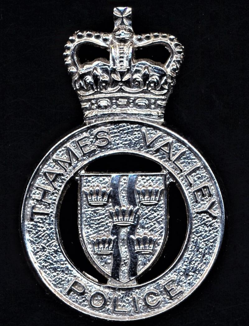 British Police: Thames Valley Police.  EIIR Queen's Crown cap badge