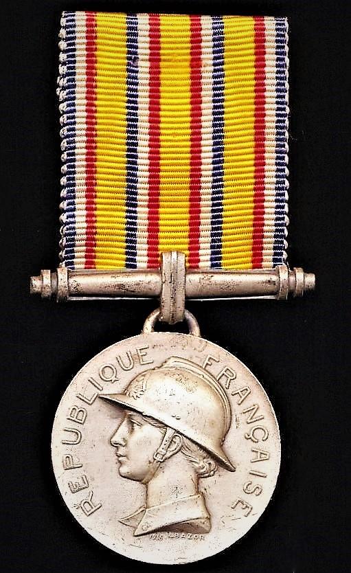 Medal of Honour for Firefighters (Médaille d'Honneur des Sapeurs Pompiers). Third Type. Silver. 20 Years service. 1935-