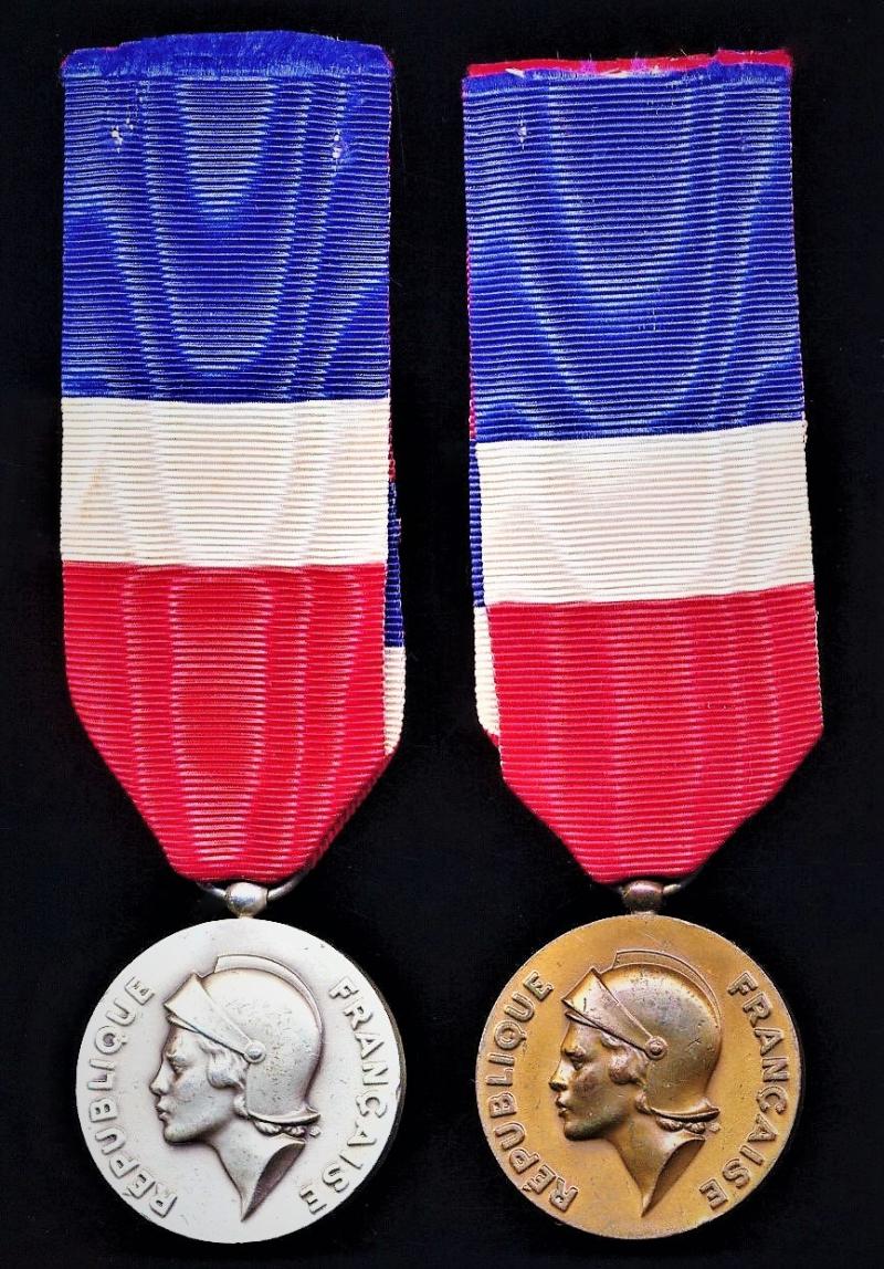 France: Pair of Medals of Honour for Civilian Workers of the Ministry of Defence: Y. Mallaret