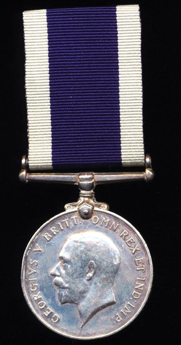 Naval Long Service and Good Conduct Medal. GV coinage head (J.77952 E. C. Sandercock. A. B. H.M.S. Furious.)