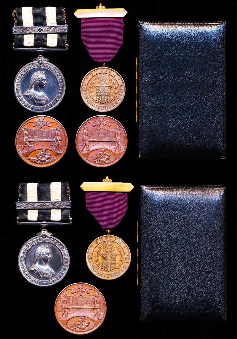 A Durham 'Sisters' Great War St. John Ambulance Brigade lot of 7 x medals: Lady Ambulance Officer G. M. Coulson & Ambulance Sister N. Coulson, St John's Ambulance Brigade, 5th Volunteer Auxiliary Hospital, 'Cranmer House', 17 North Bailey, Durham