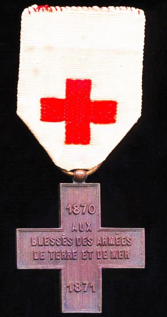 France: Geneva Cross 1870-71 (Croix de la Societe Francaise de Secours aux Blesses Militaires en bronze 1870-71).Bi-face issue