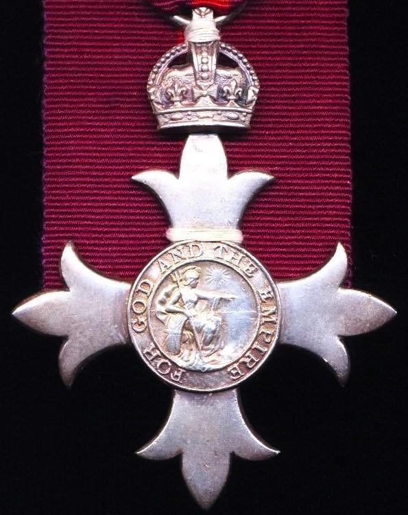 Order of The Most Excellent Order of the British Empire (Military). A 5th class Member (M.B.E.) 1st type breast badge. Silver (hallmarked) for 1919