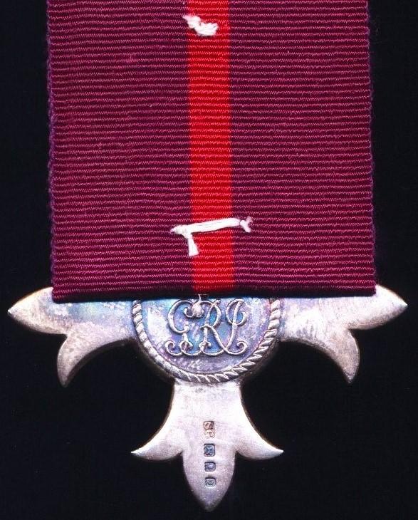 Order of The Most Excellent Order of the British Empire (Military). A 5th class Member (M.B.E.) 1st type breast badge. Silver (hallmarked) for 1919