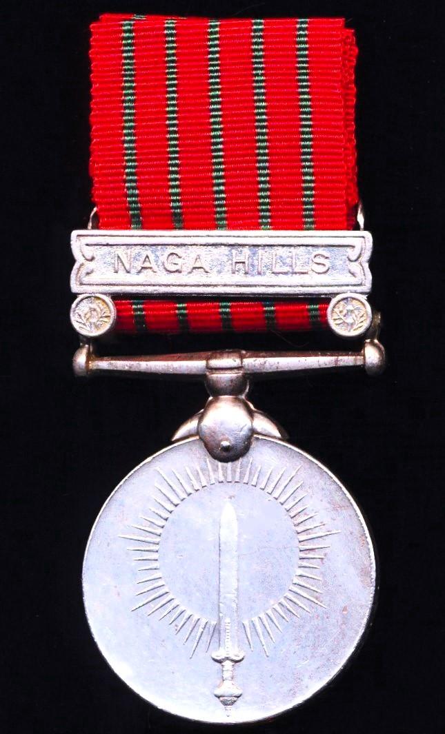 India: General Service Medal 1947-65. With clasp 'Naga Hills' (1512280 Spr. Sabat Ali. Bombay Engr.)