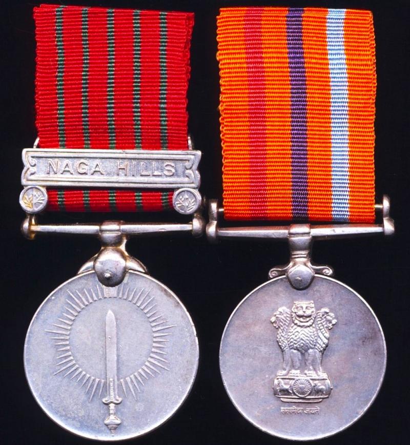 A circa 1960's Indian Army campaign service medal pair: Sepoy Narada Ram, Punjab Regiment