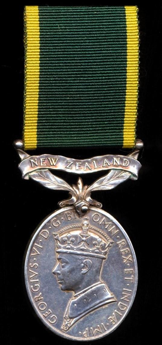 Efficiency Medal. GVI first issue with bar 'New Zealand'