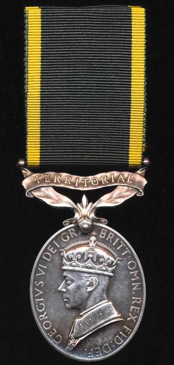 Efficiency Medal. GVI second issue with bar 'Territorial' (7602986. W.O.Cl.I. T. Young. R.E.M.E.)