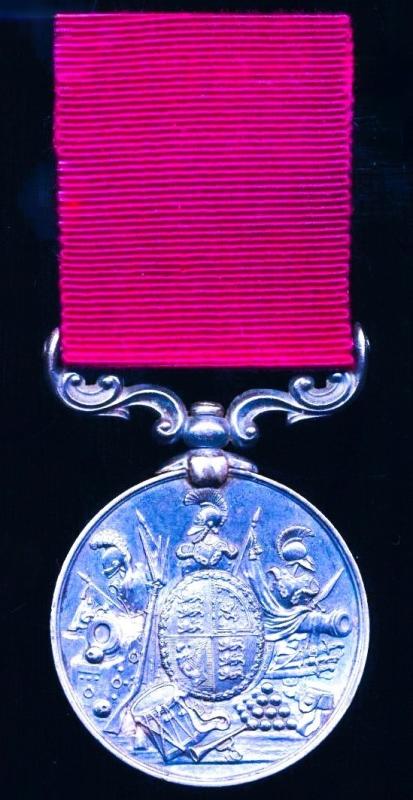 Military Long Service & Good Conduct Medal. Victoria, 3rd issue, small letter reverse (424. Sgt. Maj: B. Jordan. 3-60th. Rifles)