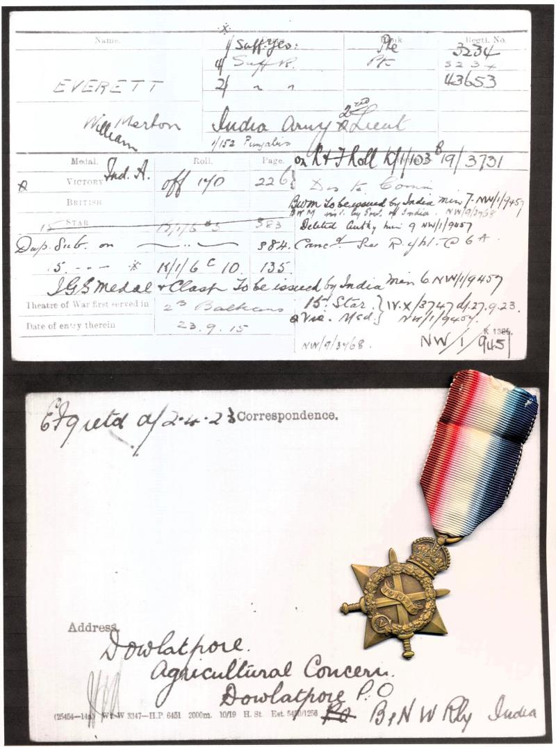 1914-15 Star (3234 Pte. W. M. Everett. Suff. Yeo.)