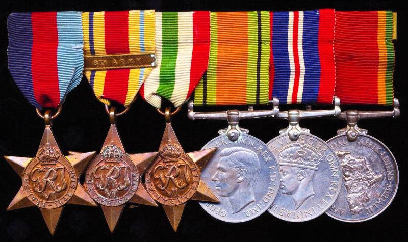 A 'Hard Fighting' & Desirable South African soldiers 'Full-House' of Second World War campaign medals group of 6, including El Alamein & Monte Cassino service: Private Conrad Harold Freeman, 1st Royal Natal Carbineers