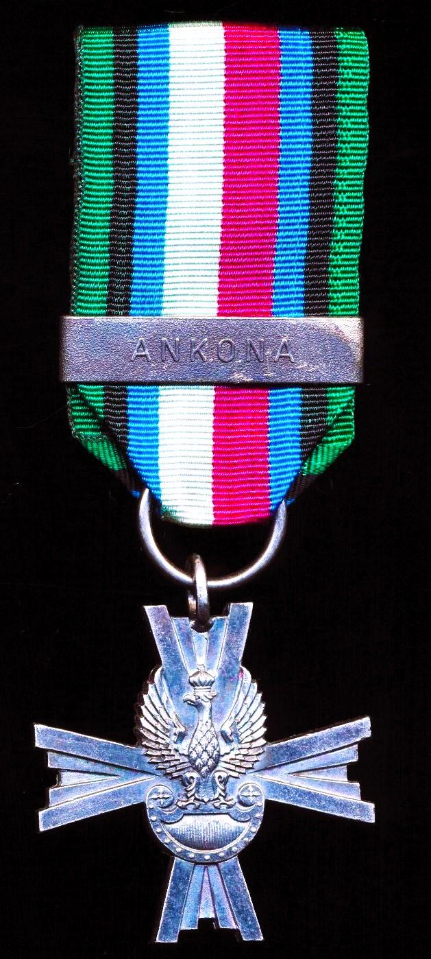 Poland (Republic): The Cross of Combat Action of the Polish Armed Forces in the West. 2nd type issue. With clasp 'Ancona'