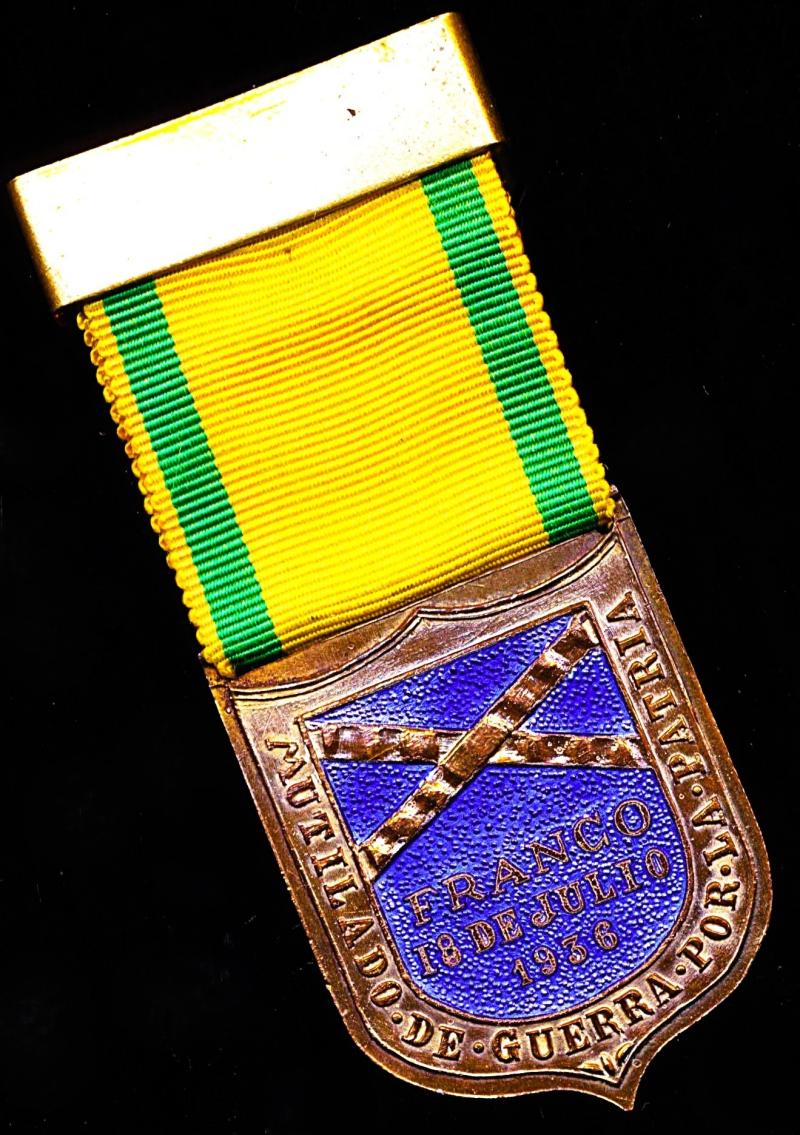 Spain (Franco-era): The Medal of the Mutilated for the Fatherland (Medalla de Mutilado 1938)