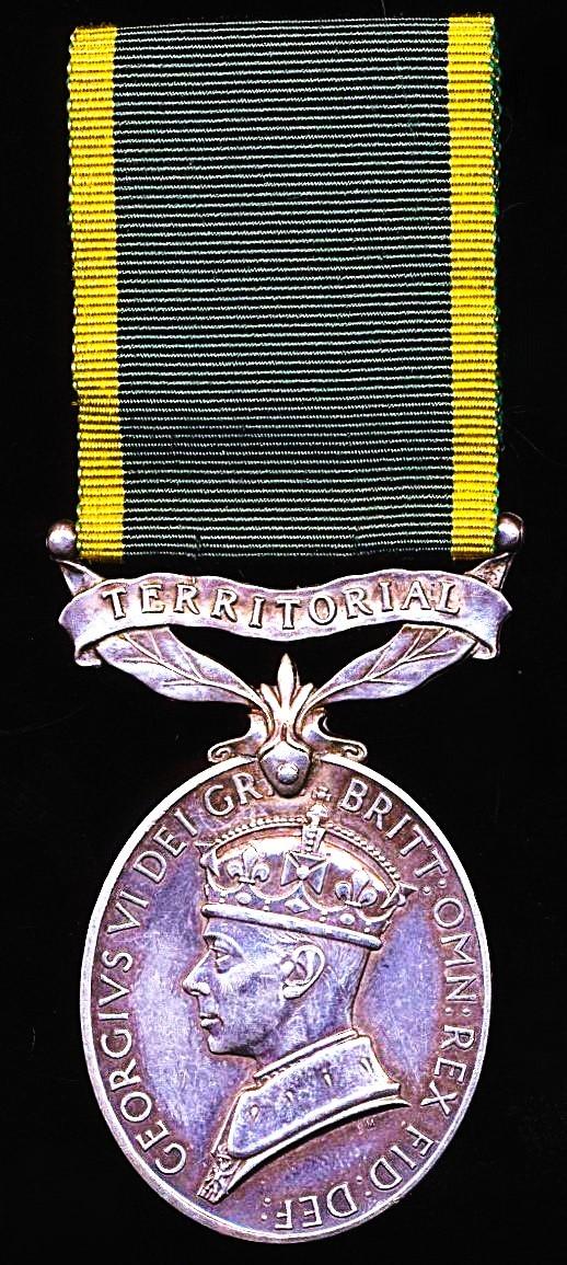Efficiency Medal. GVI 2nd issue with 'Territorial' bar (6194114. W.O.Cl.2. E. H. Ormes. R.A.)