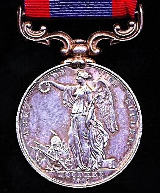 Sutlej Medal 1845-46. No clasp with 'Moodkee' reverse (Sepoy. Bodhee Koormie, 2nd N.I.)
