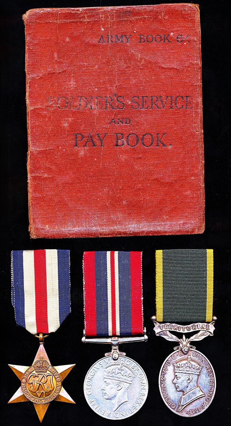 A Jock 'Military Despatch Rider's' documented Second World War, North West Europe campaign & long service medal group of 3: Private James Hogg Butler Telford, King's Own Scottish Borderer's