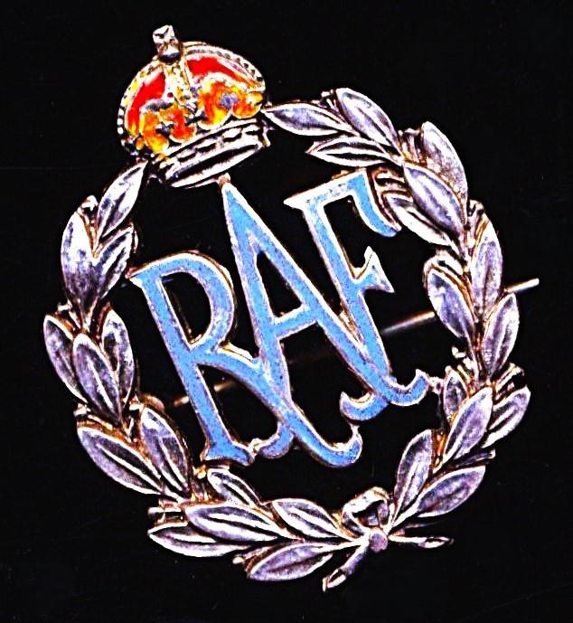 Royal Air Force: Silver (marked Silver) & enamel Sweetheart Brooch