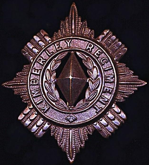 Union of South Africa: Kimberley Regiment. A bronzed cap badge circa 1914-1945