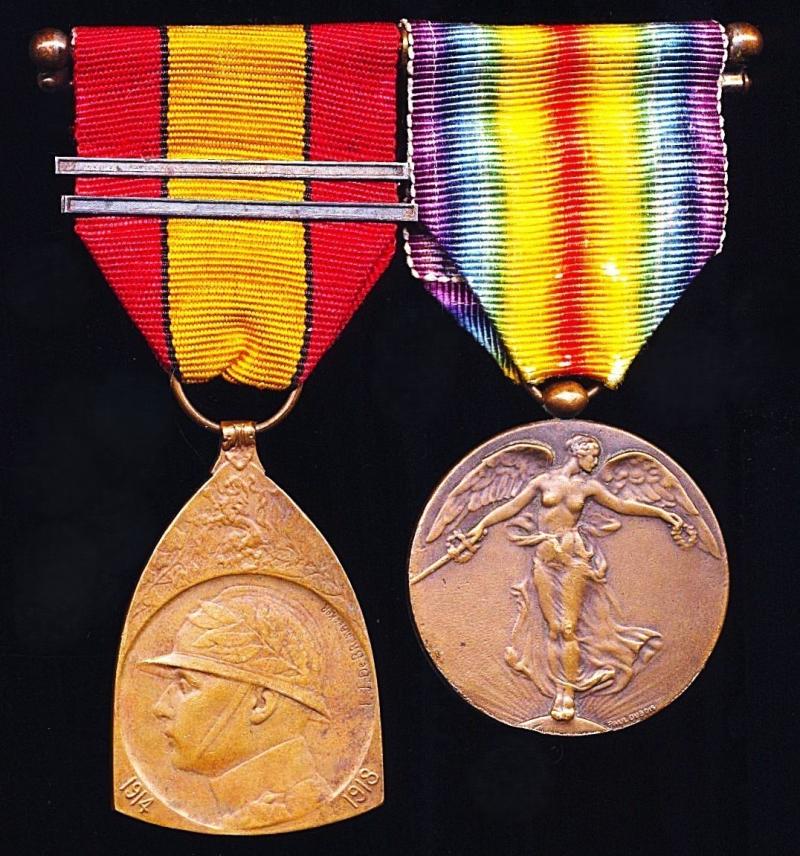 Belgium: A Great War veteran mounted campaign medal pair: